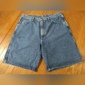Men's Blue Jean Wrangler Shorts  36 100% Cotton 5 Pocket